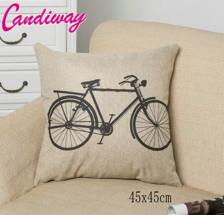 45x45cm Мода едноставна велосипед pillowcase валкани трајни памук pillowcase NB095