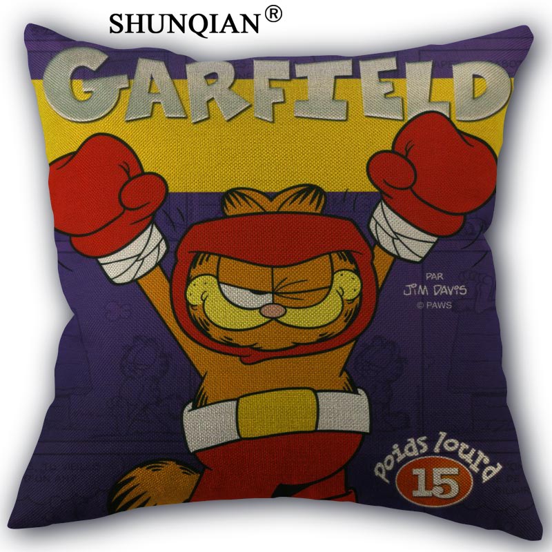 Висок Квалитет на Гарфилд Zippered pillowcases Обичај Една Страна, навлаки за Памук, Лен 18X18 Инчен 45x45cm најдобар
