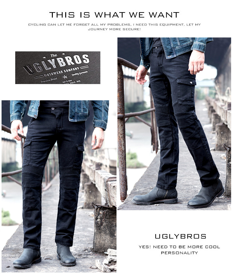 Топла продажба 2015 година Нови Uglybros MOTORPOOL UBS06 фармерки Мотоцикл возење фармерки Слободно фармерки човек ptans моторни панталони