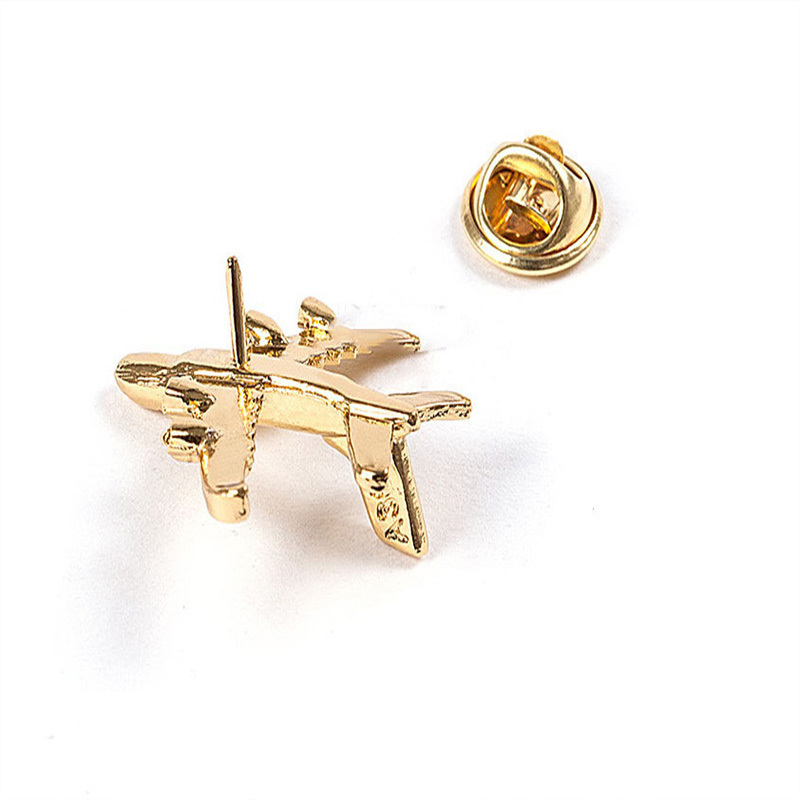 Мода за мажи им одговара на авионот златен метал сребро Push копчето brooch Airbus A380 авион медал значки персоналните