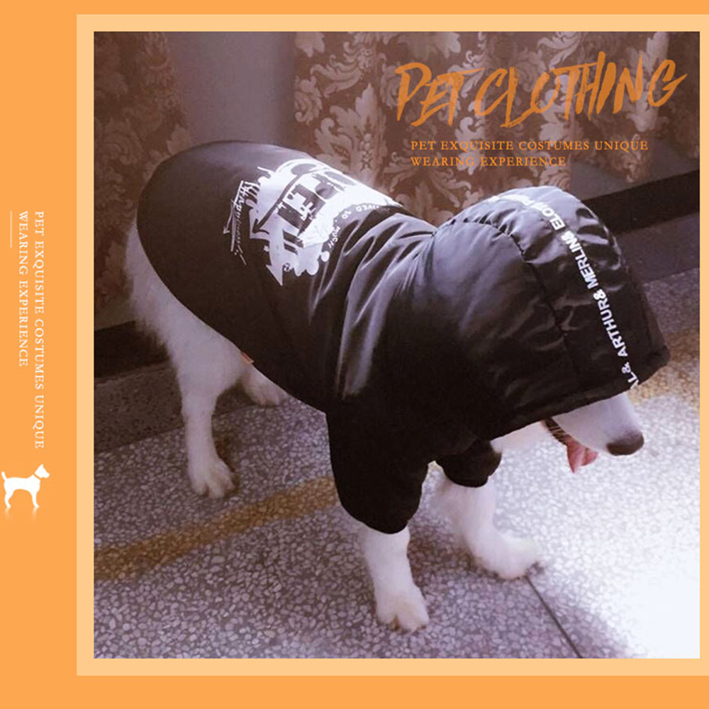 Зимата е Топло Големи Големи Куче Облека за милениче Куче Качулка Snowsuit Golden Retriever Pitbull Куче Памук Поместена Јакна Грб Облека