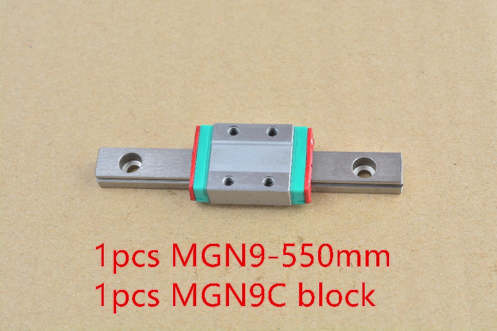 MR9 9mm линеарна железнички водич MGN9 должина 550mm со MGN9C или MGN9H линеарни блок минијатурни линеарно движење водич