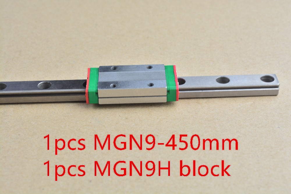 MR9 9mm линеарна железнички водич MGN9 должина од 450 мм со MGN9C или MGN9H линеарни блок минијатурни линеарно движење