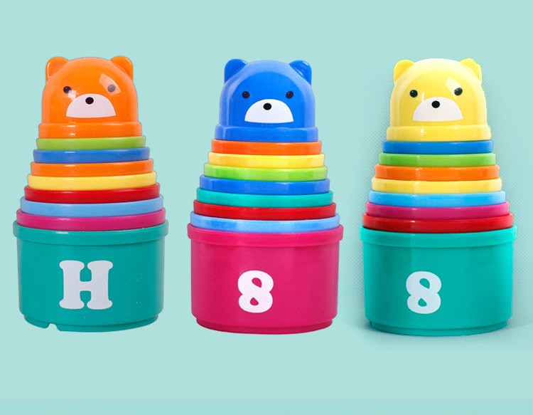 Нови Не-Токсични Откритие Играчки Образовни Бебе Дете Дете дораснати Купишта на Натрупување Чаши со Број Писмо Бебе Играчки
