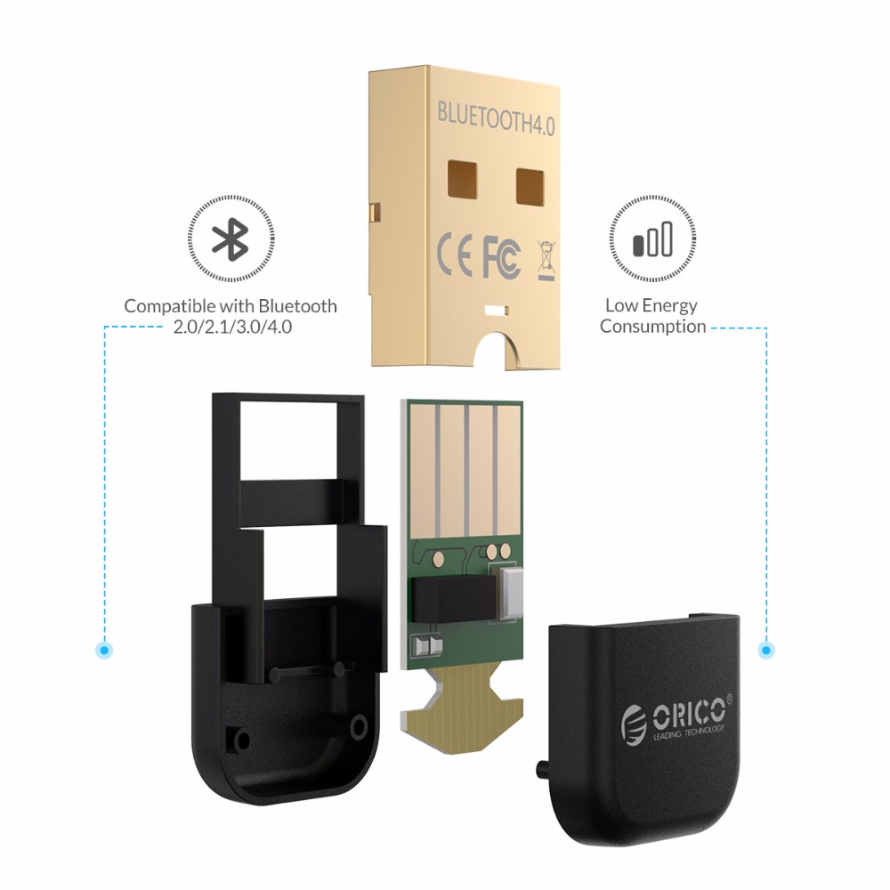 ORICO БТА 4.0 USB Безжичен Bluetooth Адаптер Предавателот Dongle Музика Звук на Ресиверот за КОМПЈУТЕР со Windows Vista Bluetooth 2.1/2.0/3.0