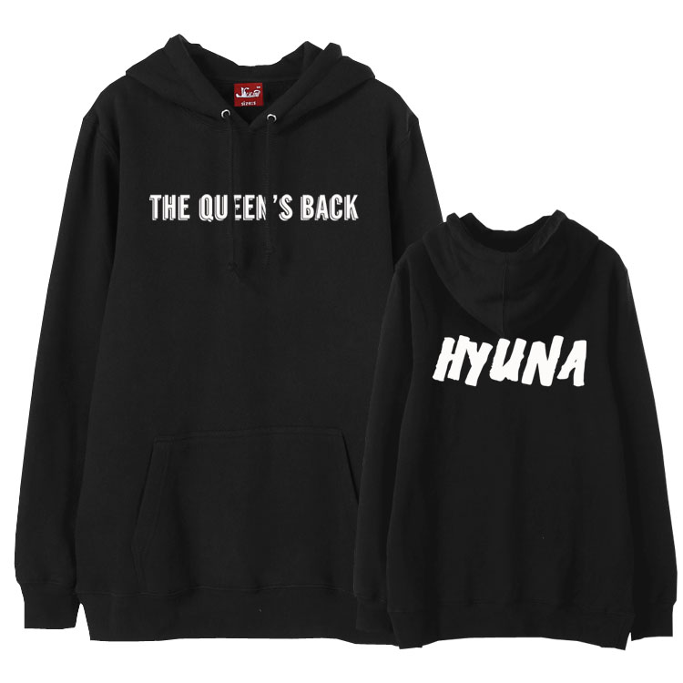 Hyuna 2017 турнеја во северна америка кралицата на грбот исто печатење руно качулка за kpop фанови поддршка pullover