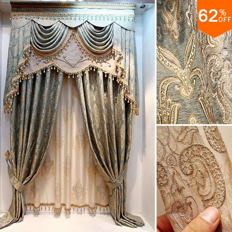 Луксузна завеси на слепи Vivian квалитет жакард Соба завеса dodechedron луксузни готовиот производ завесата прилагодите