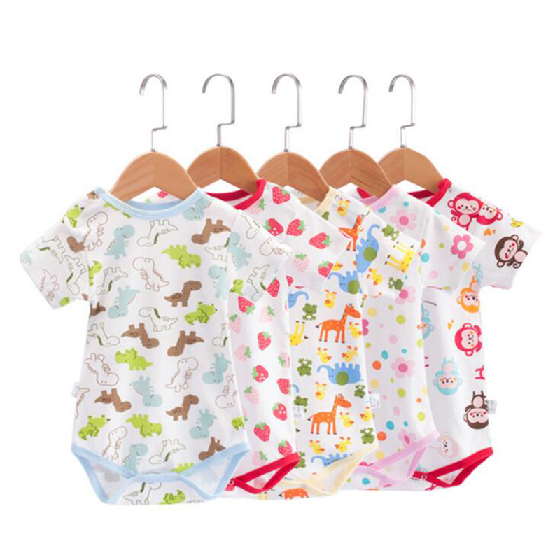 3 КОМПЈУТЕРИ/set Бебе Bodysuit Младата Jumpsuit Кратко Sleeve Тело Одговараат на Бебе Облека Поставите Лето Памук