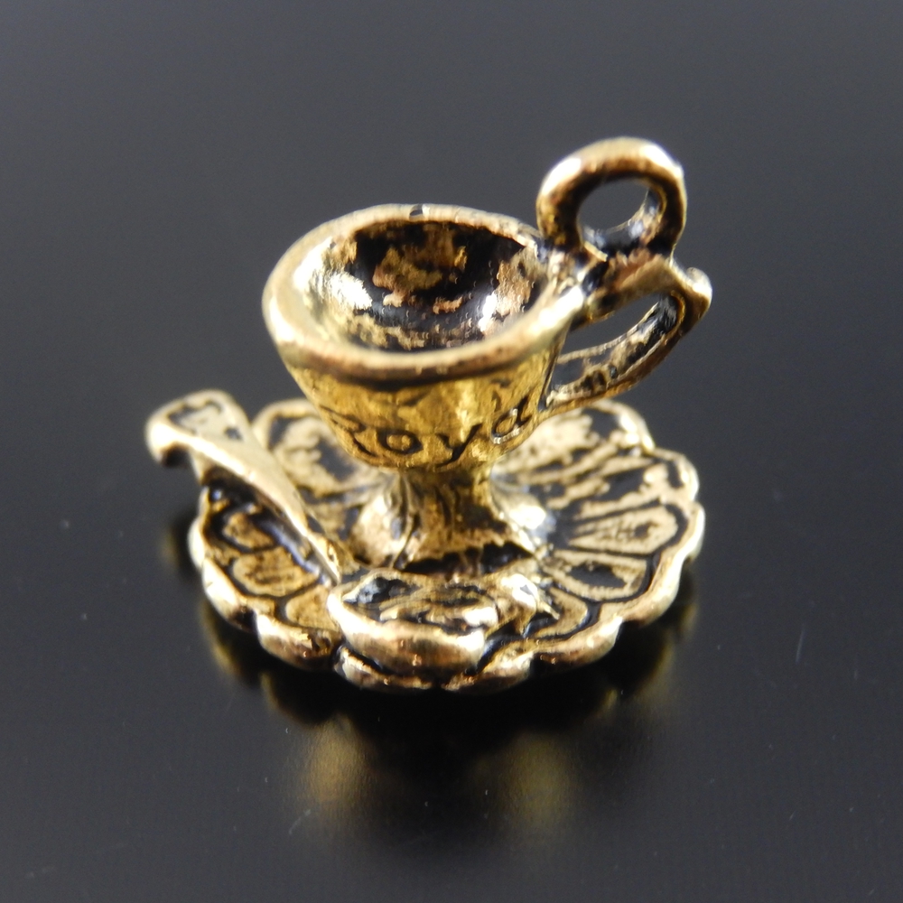 10pcs/многу Големо Антички Стил Злато на Ѕвонење Легура Кафе Чај Првенство Шарм Тенџере Ѓердан Pendant Накит Наоѓање на рачно изработени AU31847