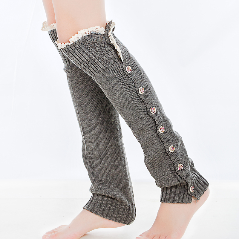 TOIVOTUKSIA Нога Warmers Обоени Копчиња се Подигне Чорапи Вертикална Модели Нога Потоплите Gaiters за Жени