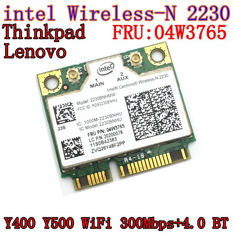 Intel Centrino Безжична-N 2230 безжична Bluetooth 4.0 Wifi N2230 300 МЕТРИ мини-pcie картичка 04w3765 за Y400 Y500 intel 2230