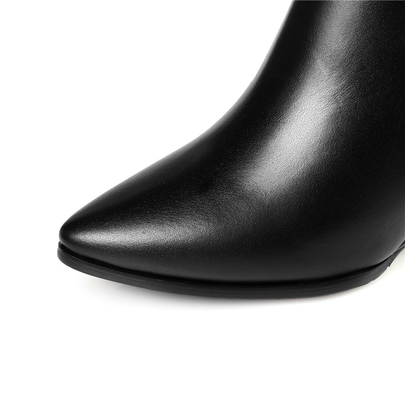 ASUMER мода црна есен зима нови пристигне жените чизми патент посочи пети оптоварување вистинска кожа глуждот чизми плус големина 32-45