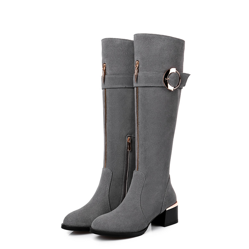 MORAZORA плус големина 34-45 жените чизми црна, сива патент тока советот на европа велур плоштадот потпетици коленото