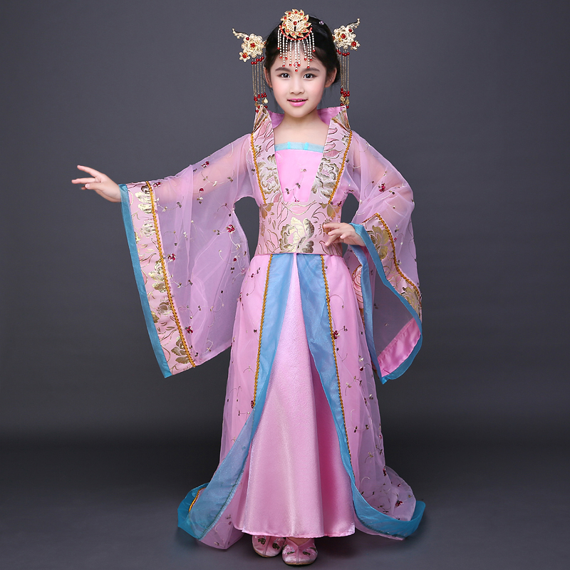 Децата Костим Самовила се Облекуваат Дама Заостанува Танг Династијата Античките Мала Принцеза Принцеза Кинески Облека