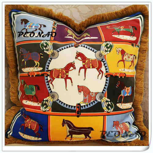 Европскиот суд стил Геометрија уметност Париз коњ Луксузен фрли перница случај pillowcase трговија на големо