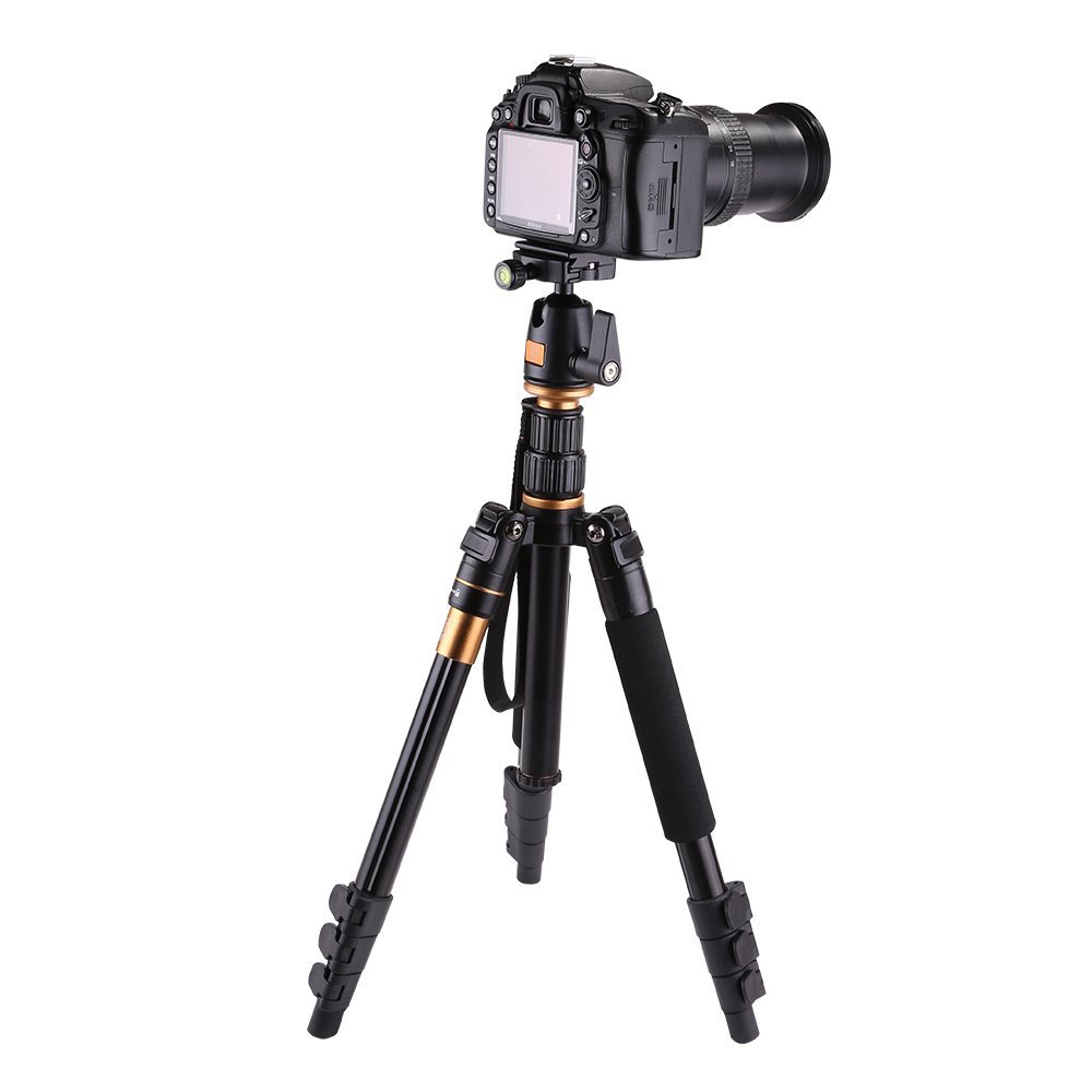 Moveski Q555 Професионални Преносни Магнезиум Алуминиум Tripod Monopod & Топката Главата SLR Камера на Canon Nikon Pentax