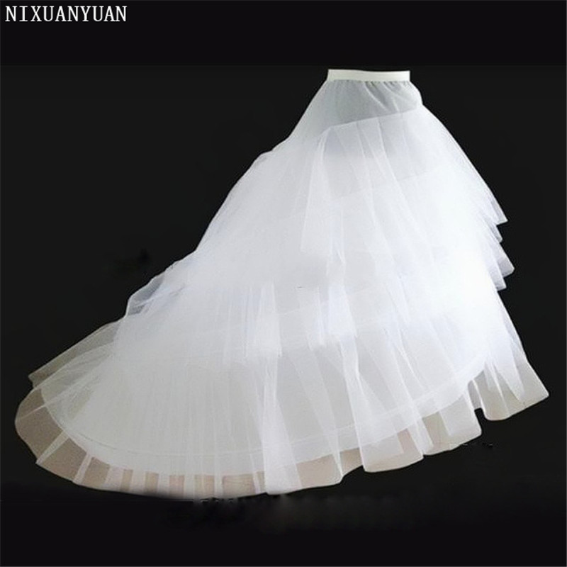 NIXUANYUAN Свадба Petticoat Underskirt Голема Воз Бела Crinoline Лизга 3 Карики Petticoat Плус Големина Булчински Свадба