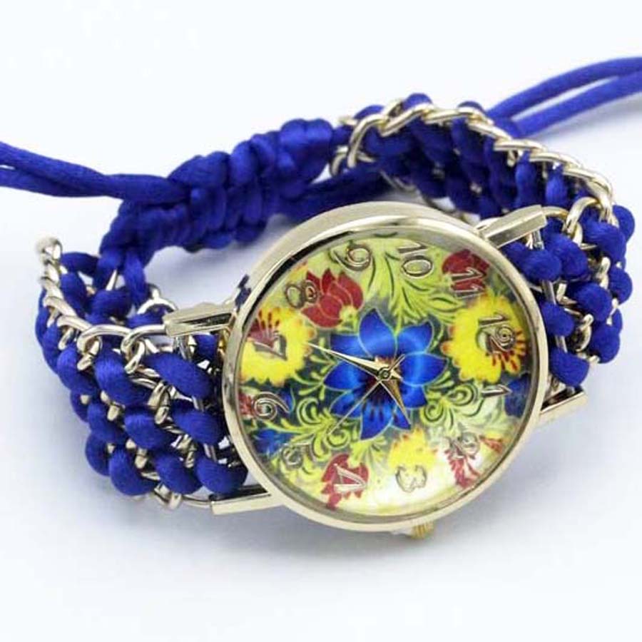 shsby нови Дами цвет рака-плетени од рачен часовник злато жените се облекуваат часовници висок квалитет на ткаенина кварц