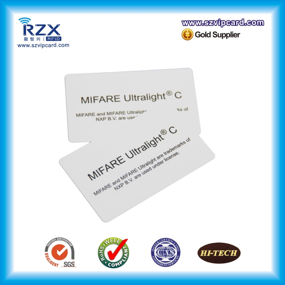 1000pcs трговија на големо празно ПВЦ MIFARE Ultralight C картичка HF 13.56 Mhz контрола на пристап на картичката