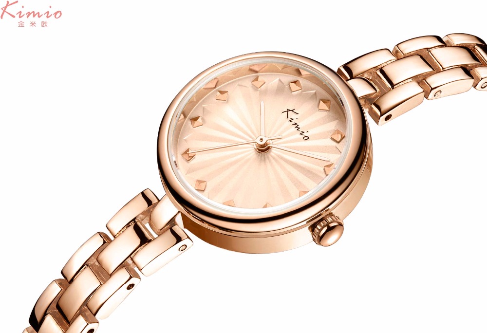 луксузна жените кварц види KIMIO бренд хривнија фустан часовници се зголеми злато дами види 2018 челик водоотпорен подарок