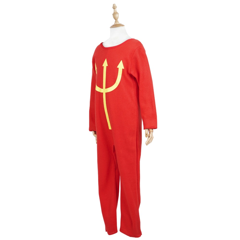 Ноќта на вештерките Костим Момче Ѓаволот Костими Теренот Вилушка Тридент Sleepwear Cosplay Pajama за Деца Партија Карневал