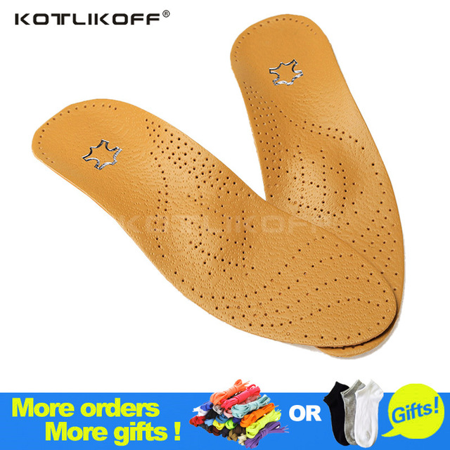 KOTLIKOFF висококвалитетна Кожа orthotics Insole за Рамна Нога Лак Поддршка 25мм ортопедски Силикони Табани за мажи и