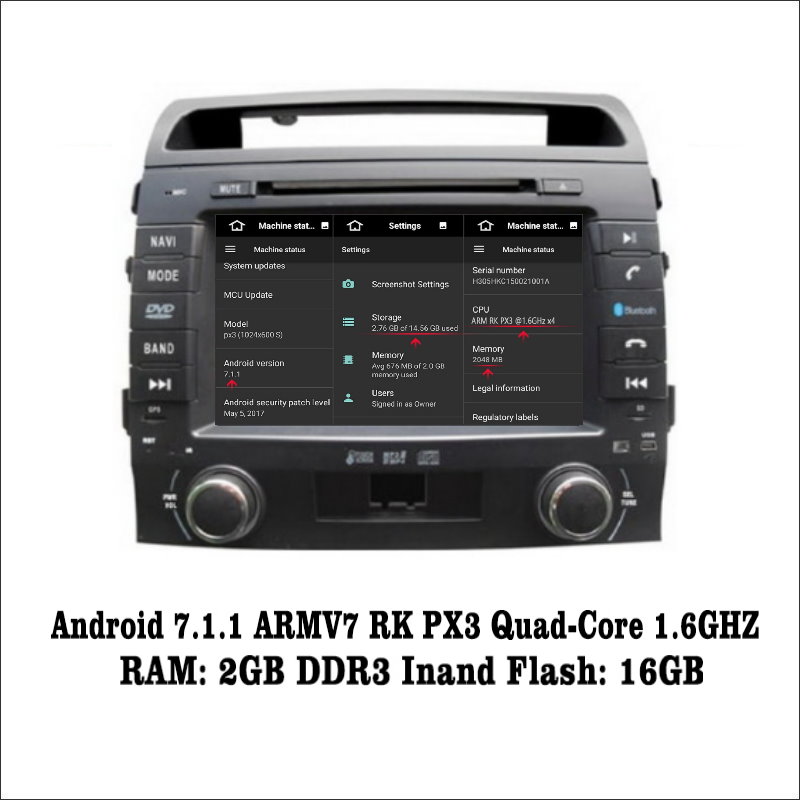 Liislee За Toyota Land Cruiser Андроид 7.1 2G RAM меморија е Радио за Автомобил Аудио Видео Мултимедијален DVD Плеер WIFI DVR GPS Навигација Navi