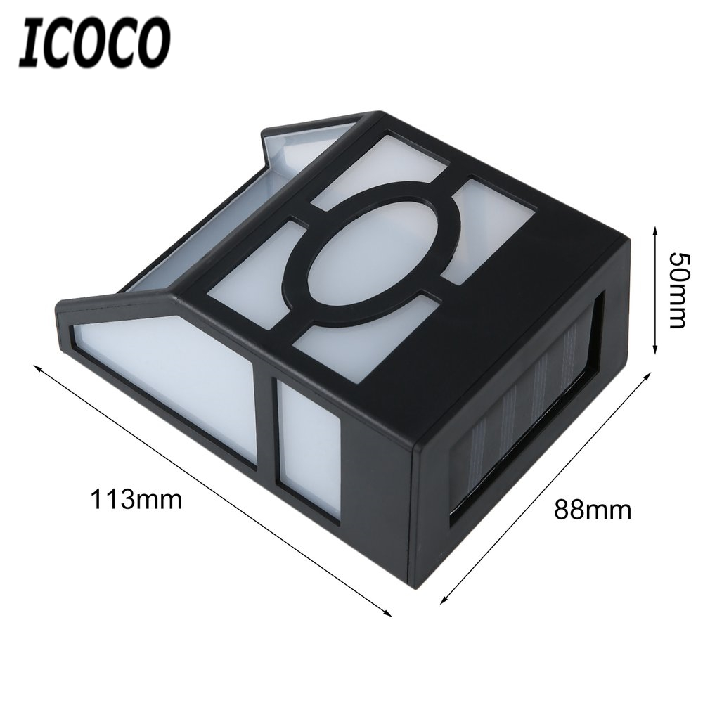 ICOCO Водоотпорен Соларен Погон LED Ѕид Светлина Ниска Потрошувачка на Енергија Супер Светло Отворено Градина Пат Ограда