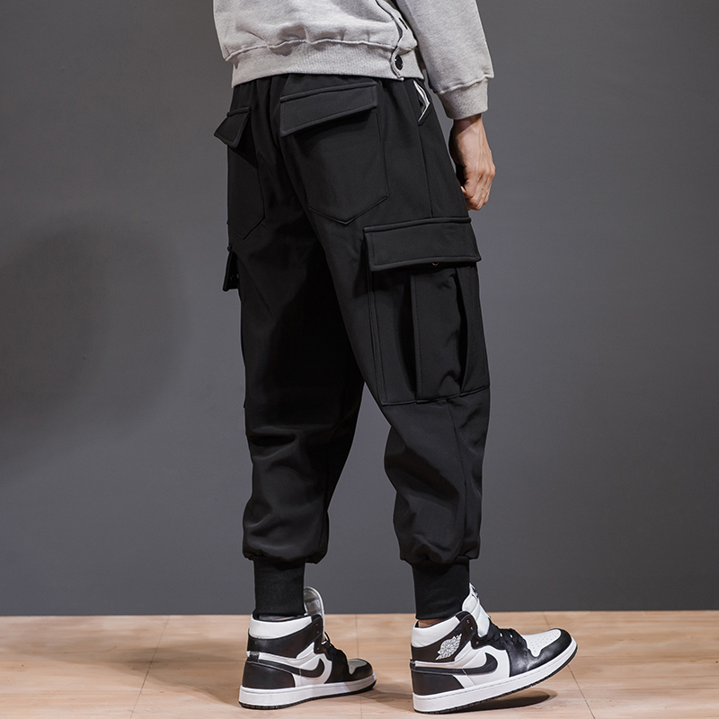 Мажите товар панталони црни 2018 пролет и есен корејски стил машки панталони мода памук џебови тинејџер момче хип хоп панталони