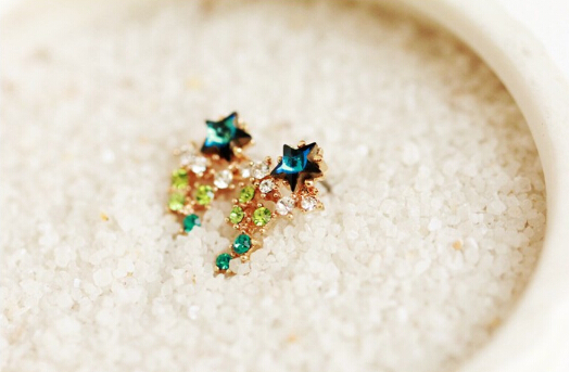 Сини кристал ѕвезда прекрасна clip earring,уво клип безболно brincos