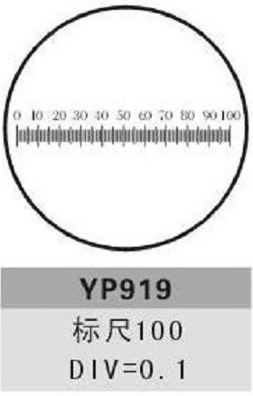 FYSCOPE Калибрација reticle (0.1 mm) микрометар reticle , со 10 поделби дијаметар 20.4 mm