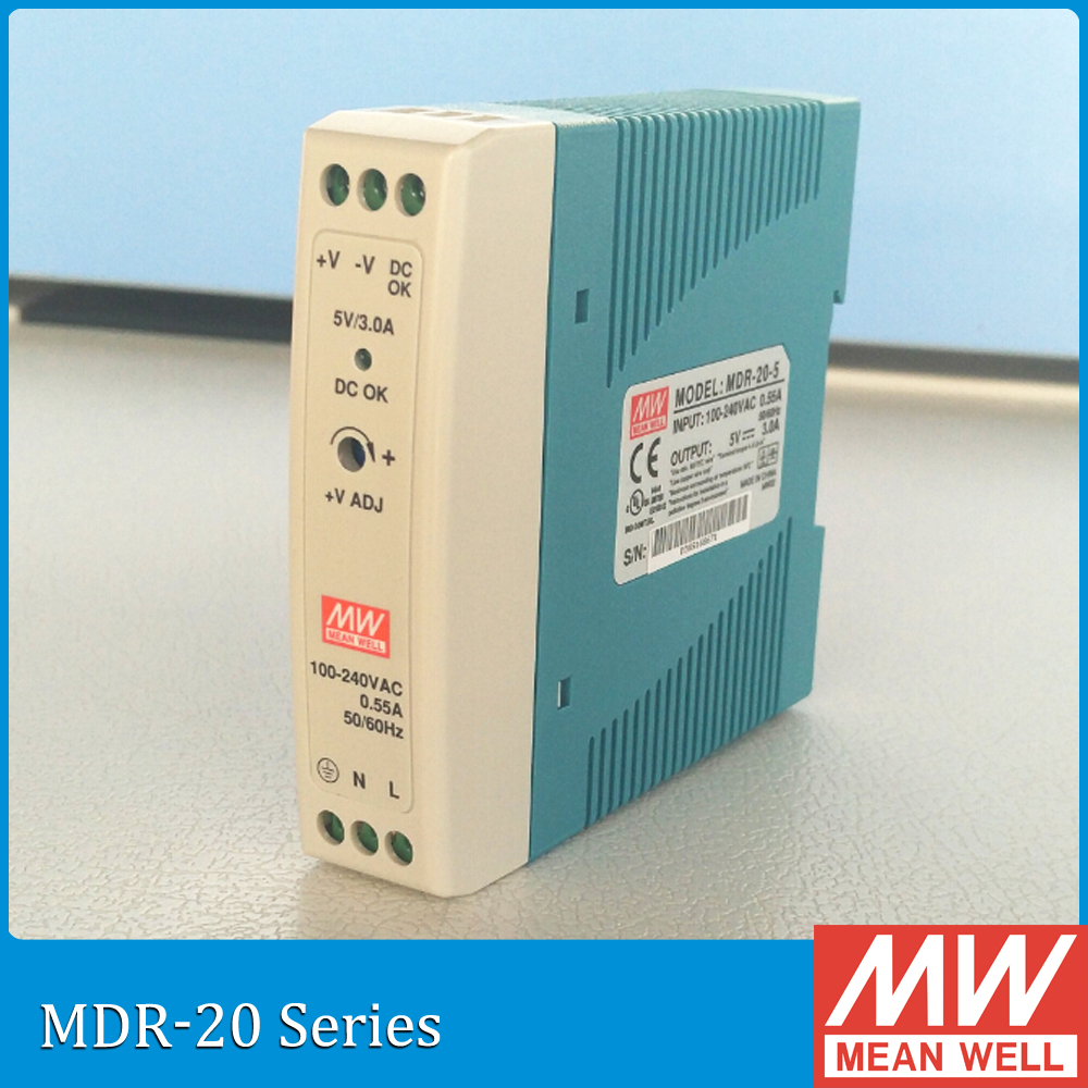 Оригиналниот Meanwell MDR-20-12 20W 1.67 A 12V ac да dc Din rail монтажа на Напојување MDR-20