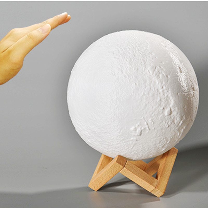 3D Печатење Rechargable шарени Месечина Ноќ Светлина ПРЕДВОДЕНА Месечината Светилка на Допир за Контрола на Осветлување
