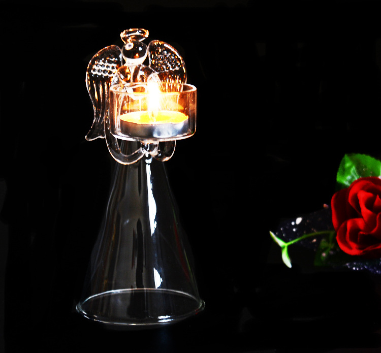 1PC Европски стил ангел кристално стакло светилник Дома Мебел свадба накит украси свеќа носителот JY 1188