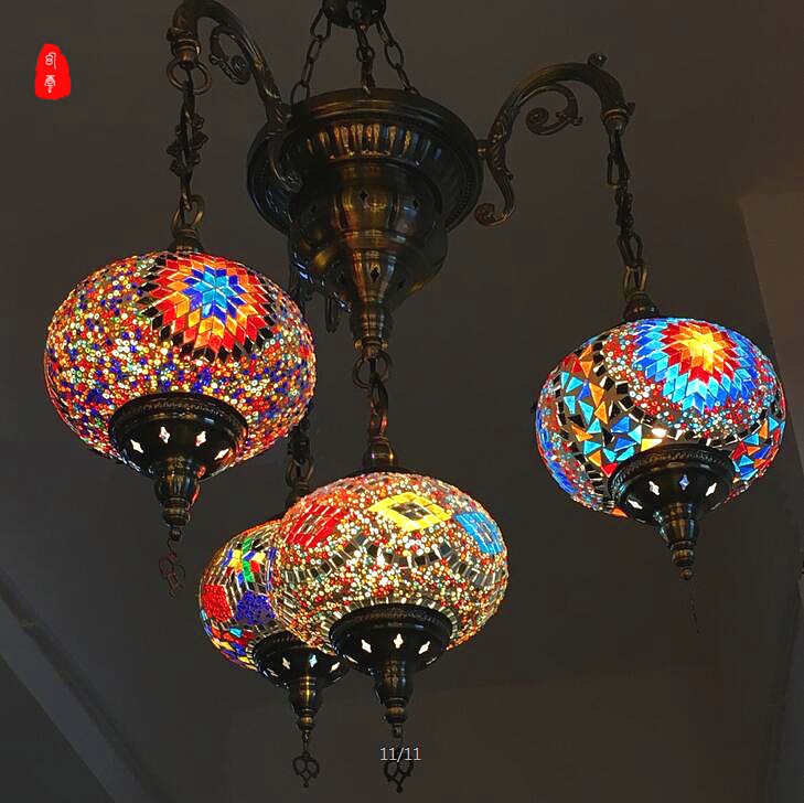 Бохемија турски мароко pendant светлина рачно изработени мозаик обоено стакло Коридор Stairwell кафе ресторан виси светлина