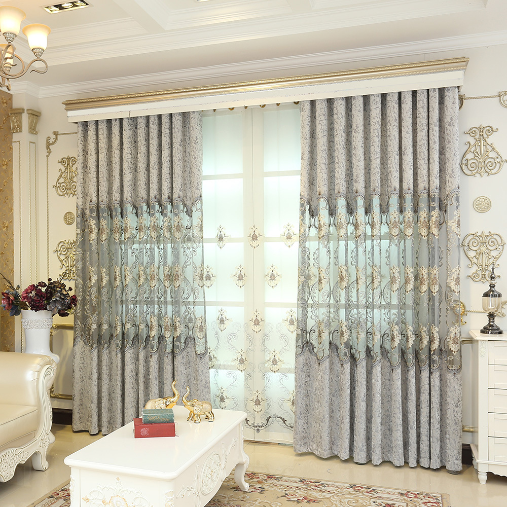 FYFUYOUFY Европската луксузни завеси за во дневна соба везени tulle завеси висок квалитет завеси за спалната соба windows