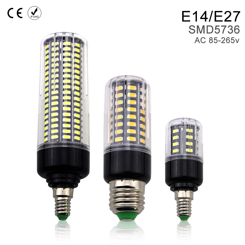 LED Светилка E27 220V Висока моќност Пченка LED Сијалица Bombillas E14 110V 5736SMD Smart IC Без Треперење 3.5 W 5W 7W