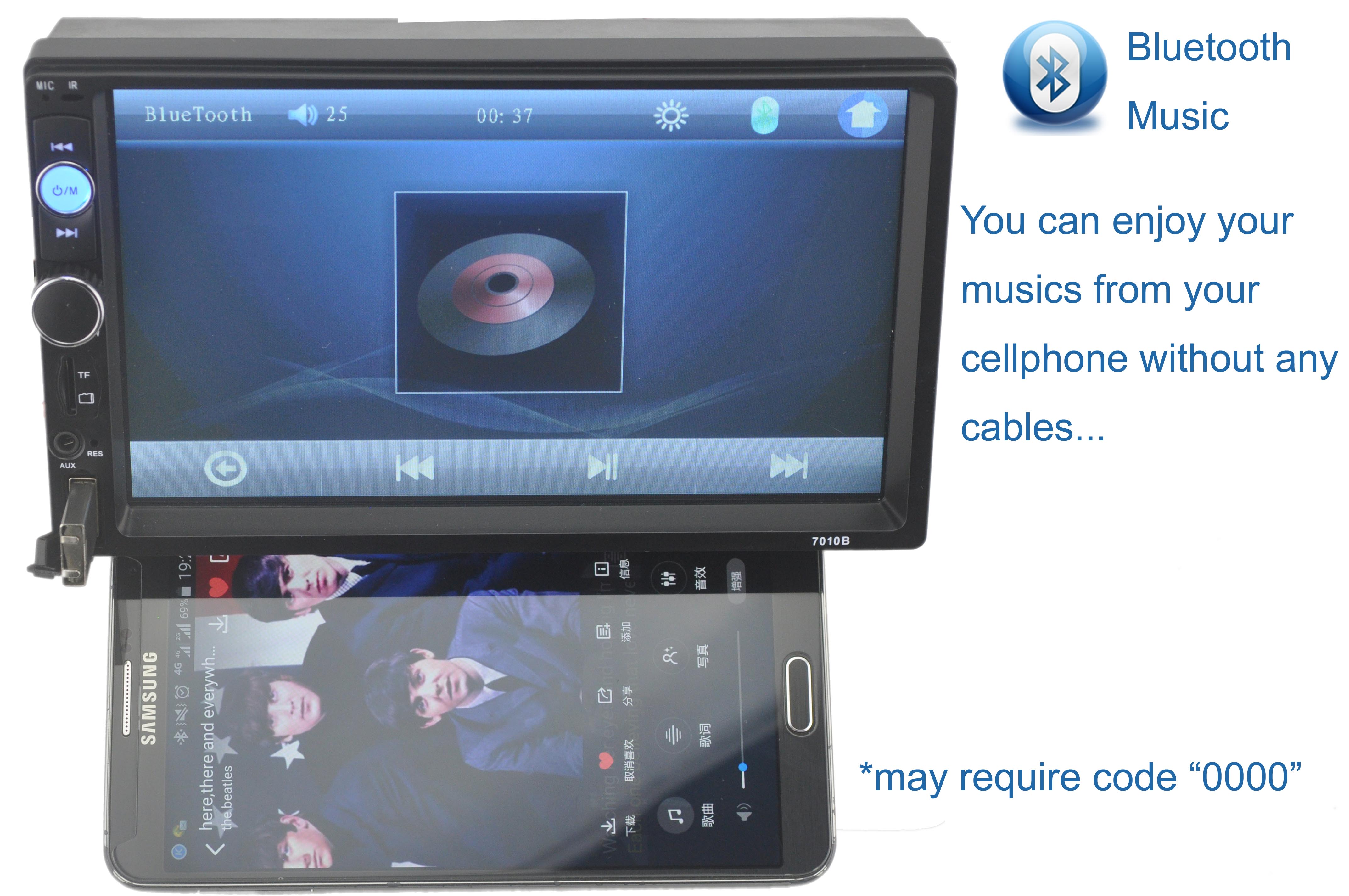 2 DIN е радио за автомобил 7 инчен Bluetooth Автомобил MP4 MP5 Играч HD Екран на Допир Handsfree TFT Автомобил на Аудио