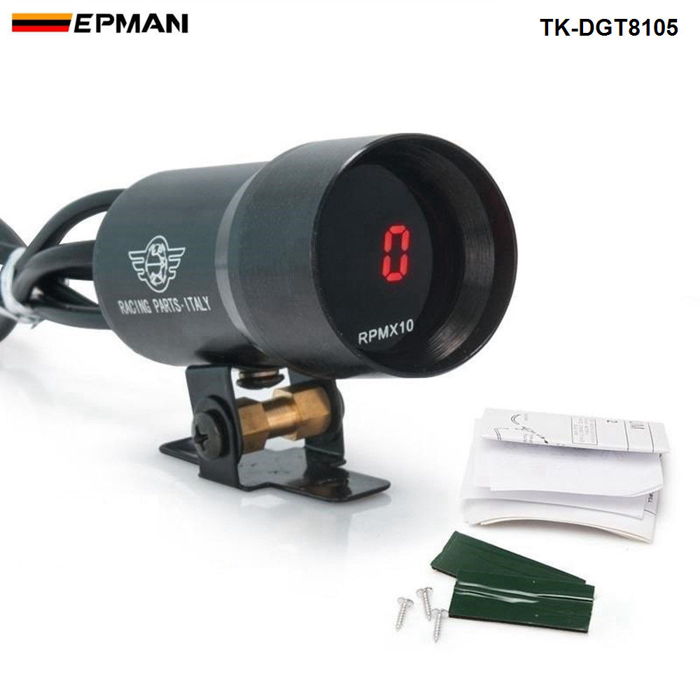 EPMAN -37mm Чад Tach ВРТЕЖИ во минута Tachometer Црвено Дигитални Shift Светлина Стил Мерач Метар Pod Црна,Виолетова