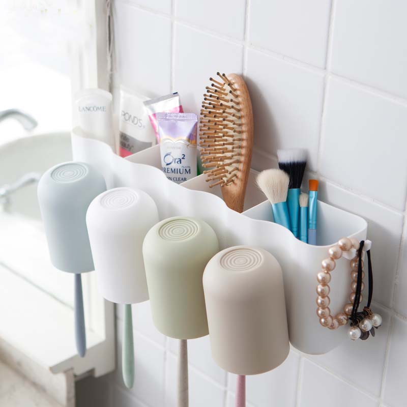 Мулти-функција Ѕид виси тип traceless лепење четка за заби багажник, перење поклопец на уредот држач, четка за заби