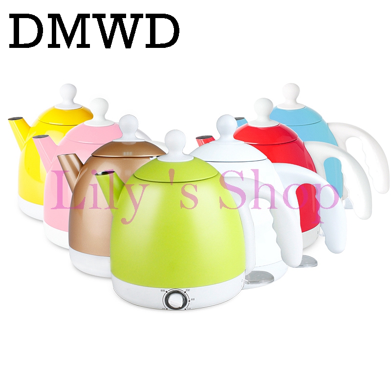 DMWD Термо електрични kettles топла вода Авто греење Врела тенџере Нерѓосувачки Челик 0.8 L мини teapot млеко грејач Потоплите