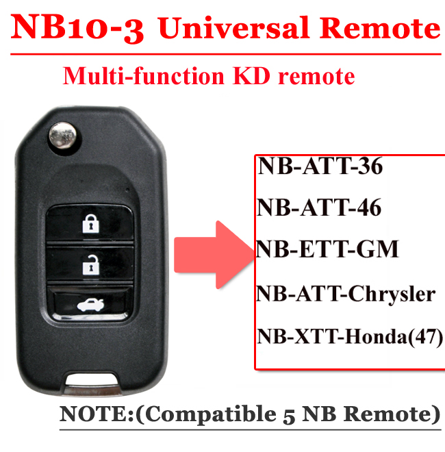 NB10 3 Копчиња авто Далечински клучеви За KD900 Машина