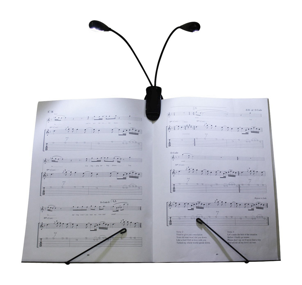 Флексибилни Двојна 4LED Clip-за Рака Биро Табела Светилка Книга Светлина За студии Читање Книга Пијано Супер Светло
