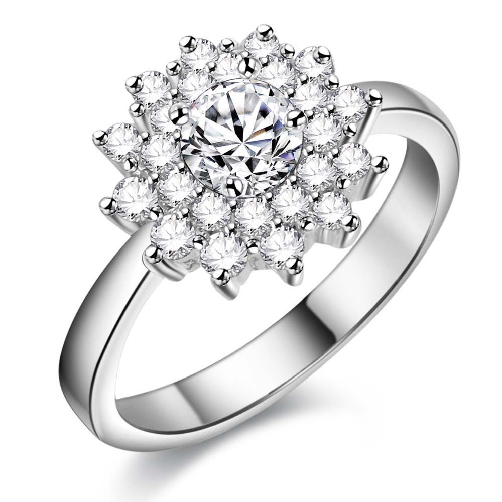 убава пенливи деликатна сјајна циркон позлатен Сребрен прстен, сребрени мода накит прстен За Жените&Мажи , /KGXZOIJO