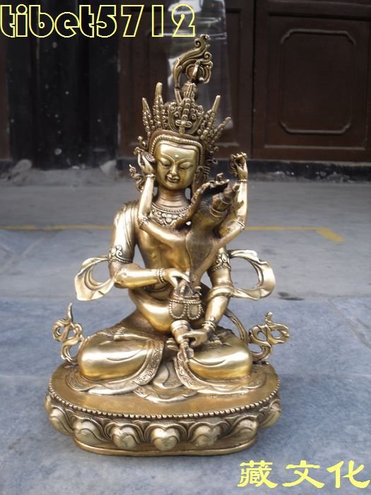 колекционерски предмети Тибетската Будистички бронза Vajrasattva Yabyum EINZIGARTIG статуата на буда 28 см 2KG свадба