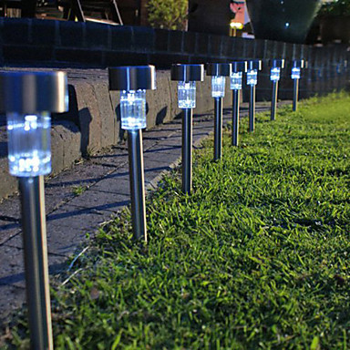 8pc Нерѓосувачки Челик LED Соларна Градина Светлина Светилка ,Соларна Енергија LED Тревник Отворено Светла за Осветлување