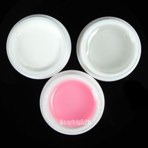 5PCS ув гел ноктите комплет Вклучувајќи Јасно Бели Розова Гел лак Одлична Помине Гел + UV Topcoat + База Гел