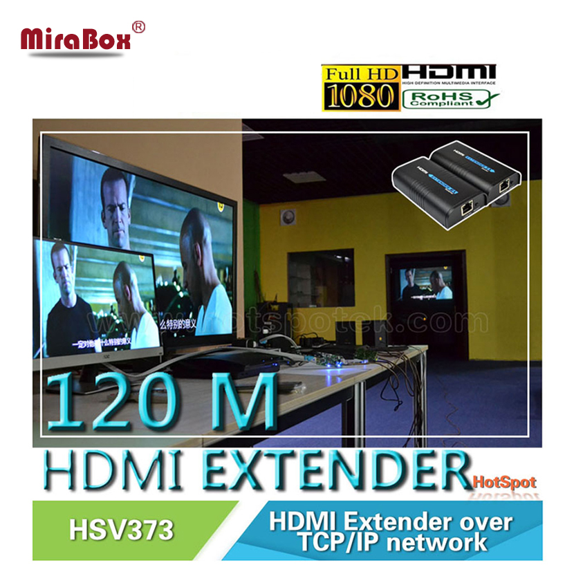 RX 120m HDMI extender над TCP/IP, UTP/STP CAT5e/6 Rj45 LAN HDMI splitter поддршка за 1080p HDMI extender работа како hdmi splitter