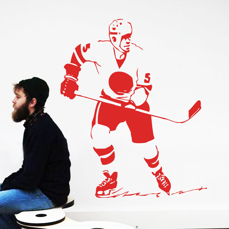 До 2015 уметност нов дизајн дома декорација хокеј на мраз Винил ѕид налепница Евтини Отстранлив дух пакостник спортски