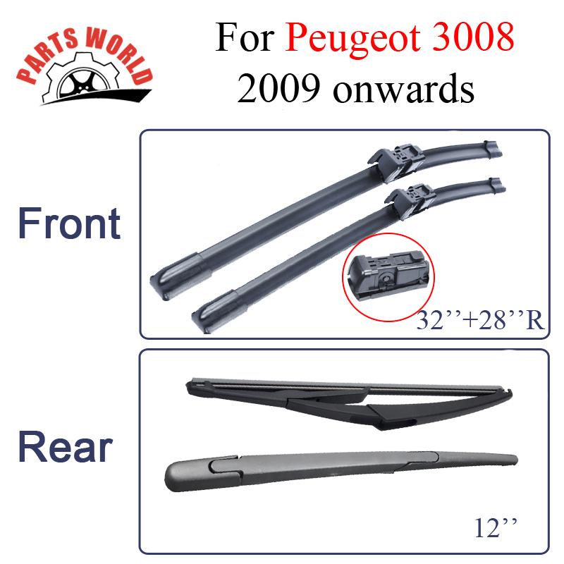 Бришачи Напред&Задните Wiper Рака И Ножот За Peugeot 3008 2009 година наваму,Шофершајбната гума Wiper Автомобил Додатоци